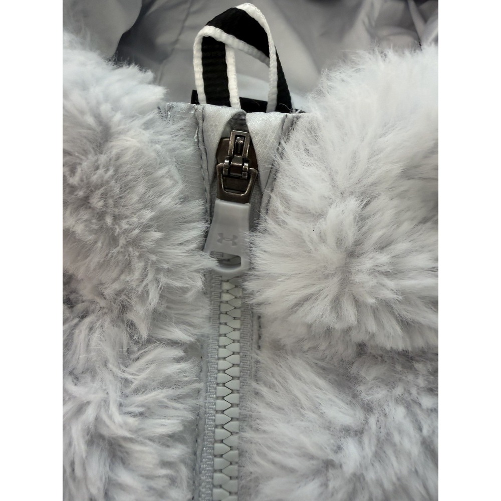 Under Armour Youth Fleece Cozy Jacket Xl Off White Zip Fuzzy Loungewear Soft - Picture 4 of 8